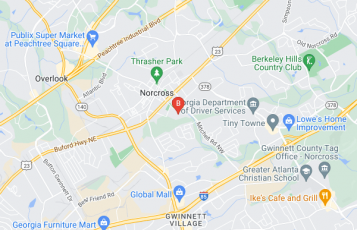 Norcross Insulation Service Pros location map: 600 S Cemetery St., Peachtree Corners, GA