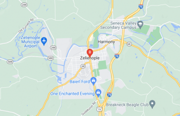 BG3 Creates Web Design & Marketing location map: P.O. Box #233, Zelienople, Pennsylvania