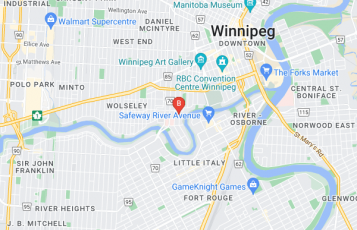 Airways Dryer Vent and Duct Services location map:  82 Langside St #1, Winnipeg, Manitoba