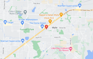 Towing in Wylie location map: 801 S State Hwy 78, Wylie, TX