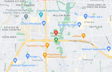 Dallas Center for Oral and Maxillofacial Surgery location map: 5824 W Plano Pkwy Suite 101-103, Plano, TX