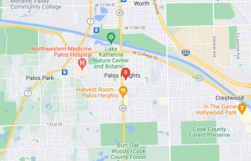 Dorian Travel Services location map: 12343 71st Court, Palos Heights, Illinois