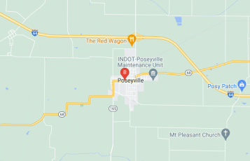 Joni's Flower Shop location map: 63 W Main St, Poseyville, IN