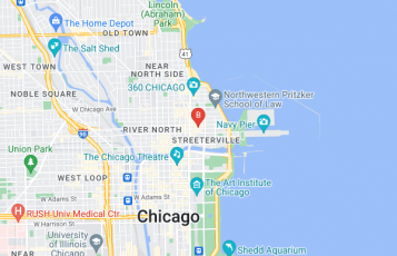 Lawrence Cohn Chicago Commercial Real Estate Broker location map: 212 East Ohio Street, Chicago, Illinois