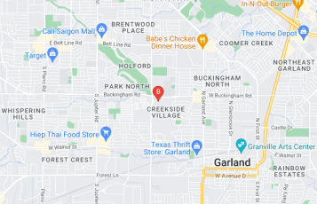 Garland Towing location map: 2324 W Buckingham Rd, Garland, TX