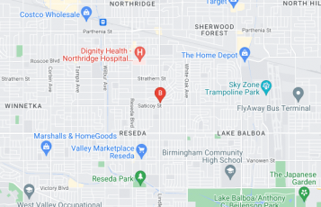 a2z Health Massage Schools location map: 7620 Lindley Ave, Reseda, CA