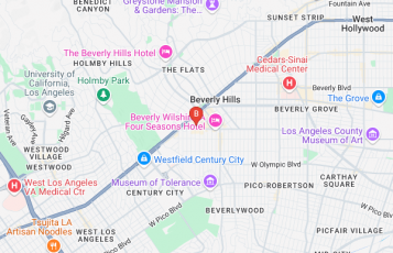 Raymond Douglas MD, PhD location map: 9675 Brighton Way #410, Beverly Hills, California