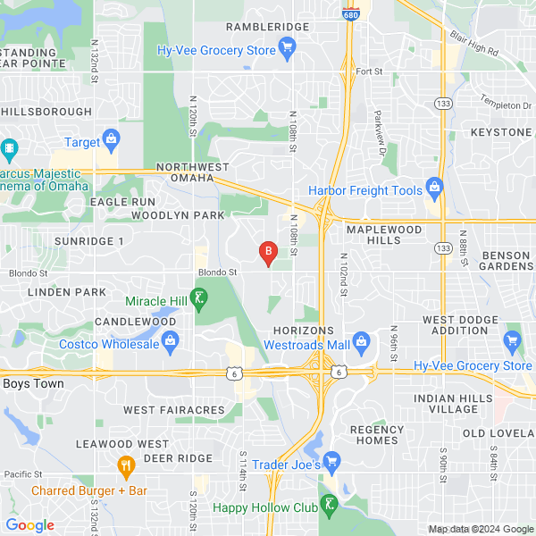 StaffHigher Recruiting Services location map: 11102 Blondo St Suite 100-B, Omaha, NE