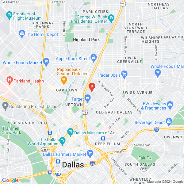 Dallas Wing Chun Academy location map: 4333 Belmont Ave, Dallas, TX
