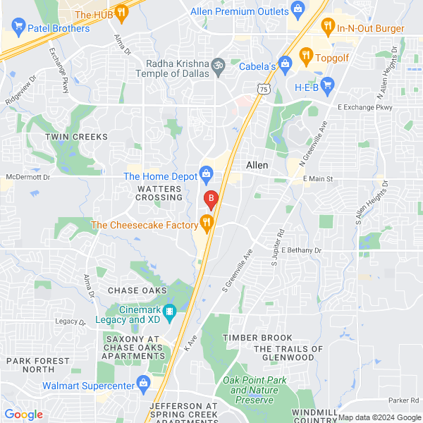 Towing in Allen location map: 700 Central Expy S, Allen, TX