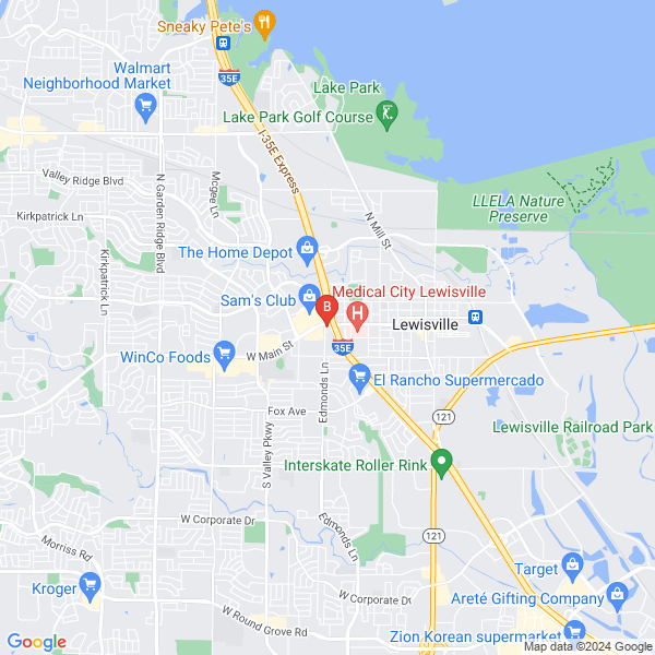 Lewisville Towing & Roadside Assistance location map: 101 S Stemmons Fwy, Lewisville, TX