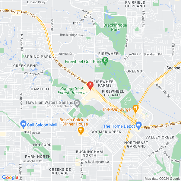 Garland Towing Service location map: 5433 North Garland Ave, Garland, TX