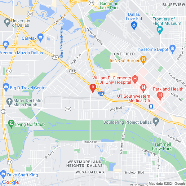 123 Towing Service & Roadside Assistance location map: 1010 West Mockingbird Lane, Dallas, TX
