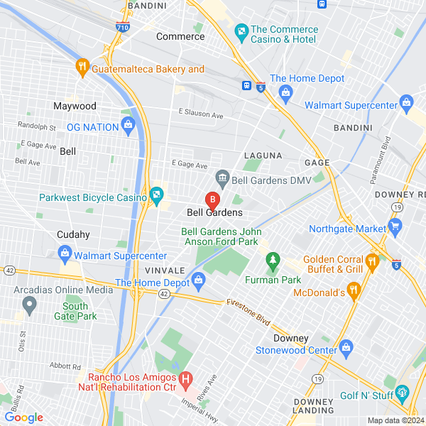 Abogados de Accidentes de Trabajo location map: 6336 Florence Ave Ste 32, Bell Gardens, California
